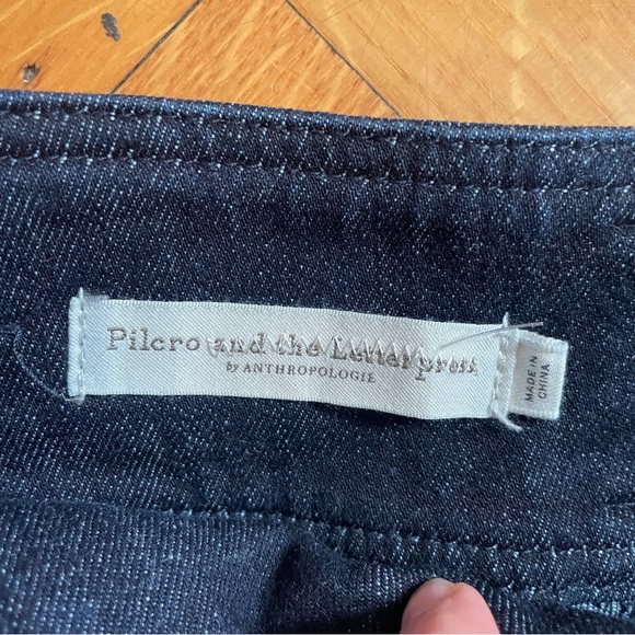 Anthro Pilcro Dark Blue High Rise Double Button Jeans - Picture 3 of 11